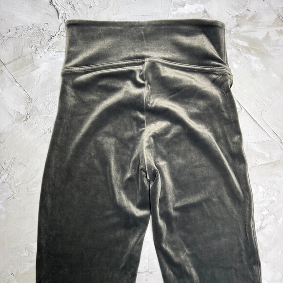 Spanx High Waisted Slimming Velvet Velour Leggings Metallic Shine Gray Size S - Picture 11 of 12